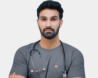 Regal Round Neck medical scrubs Pakistan — Grey doctor uniform | Medixa