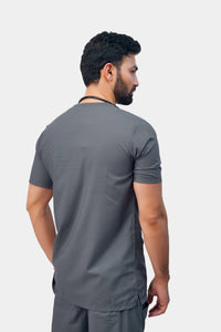 Regal Round Neck scrubs for doctors Pakistan — Grey medical uniform | Medixa