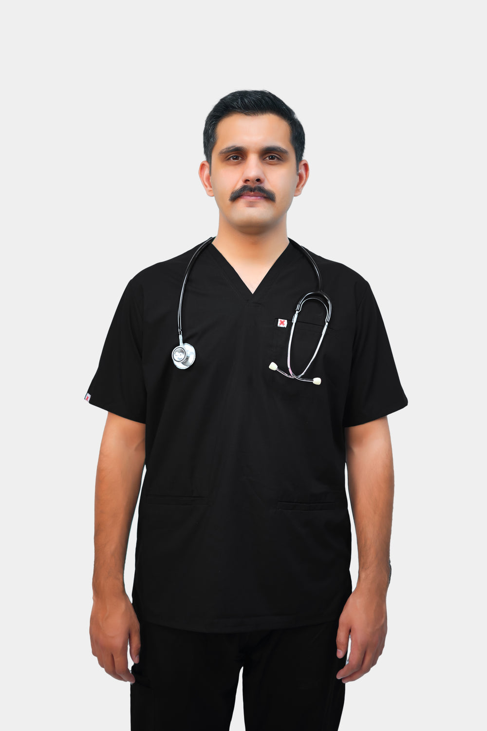 Forte V-Neck medical scrubs Pakistan — Black doctor uniform | Medixa