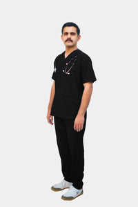 Buy Forte V-Neck medical scrubs online Pakistan — Black | Medixa